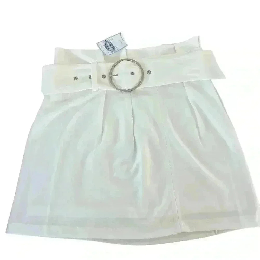 Blue Blush New with Tags White Belted Skirt